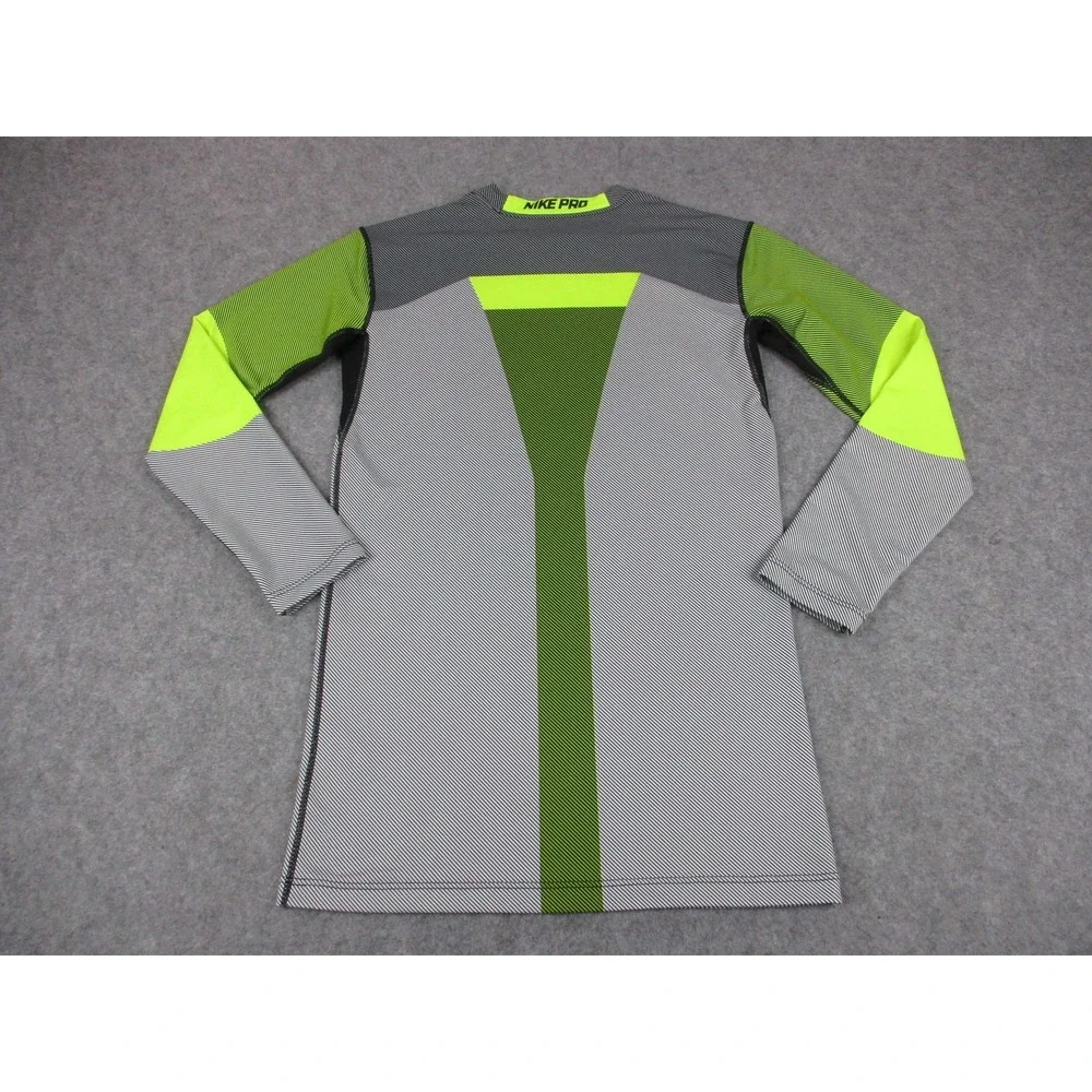 Nike Pro Shirt Mens Large Gray Dri-FIT Compression Long Sleeve Running Training